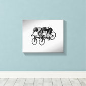 自転車用レーサーシルバー キャンバスプリント (インサイチュ (ウッドフロア))
