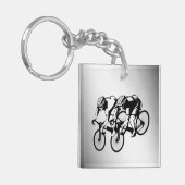自転車用レースシルバー キーホルダー (正面左)