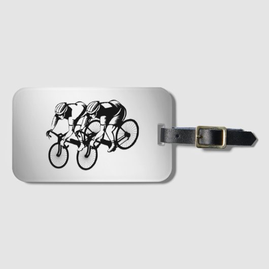 自転車用レースシルバー ラゲッジタグ (正面横)