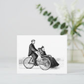 自転車用車椅子 – ヴィンテージビクトリアン自転車 ポストカード (スタンド正面)