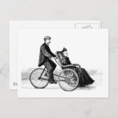自転車用車椅子 – ヴィンテージビクトリアン自転車 ポストカード (正面/裏面)