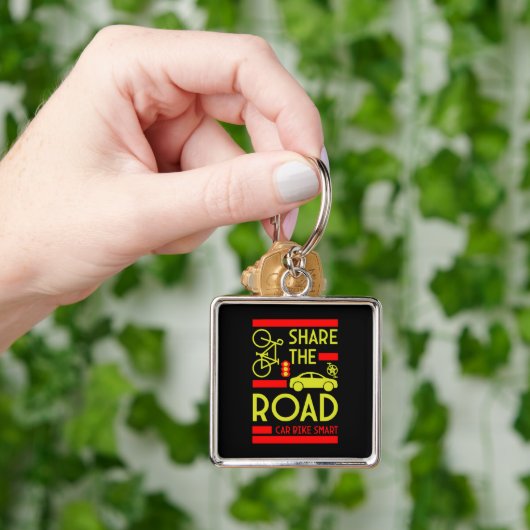 自転車用道路の安全性 キーホルダー (手)