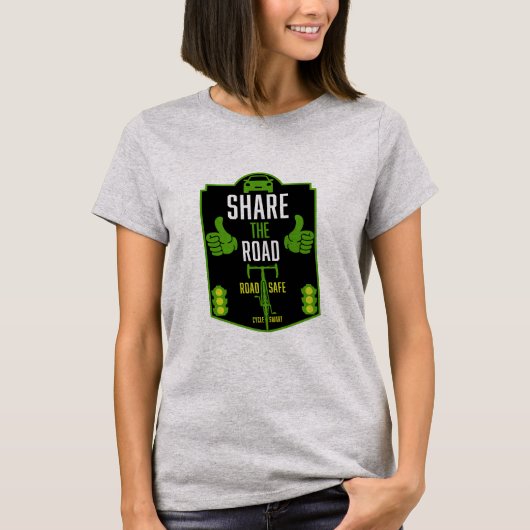 自転車用道路の安全性 Tシャツ (正面)
