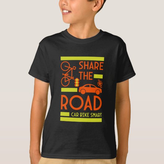 自転車用道路の安全性 Tシャツ (正面)
