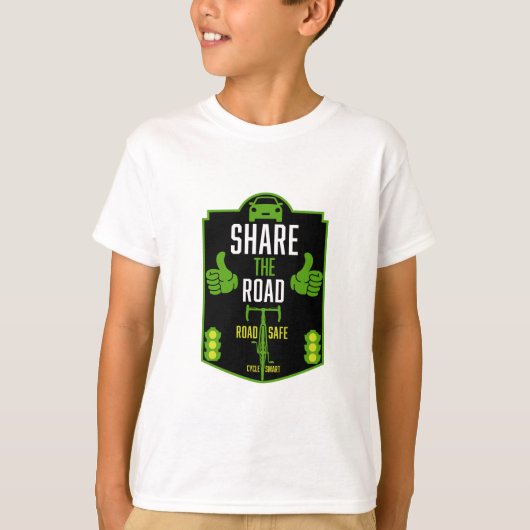 自転車用道路の安全性 Tシャツ (正面)