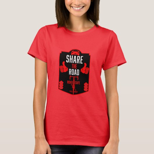 自転車用道路の安全性 Tシャツ (正面)