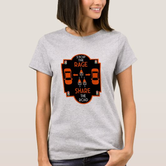 自転車用道路の安全性 Tシャツ (正面)