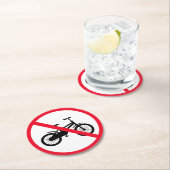 自転車禁止標識 |丸カスタムコースター ラウンドペーパーコースター (インサイチュ)