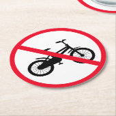 自転車禁止標識 |丸カスタムコースター ラウンドペーパーコースター (アングル)