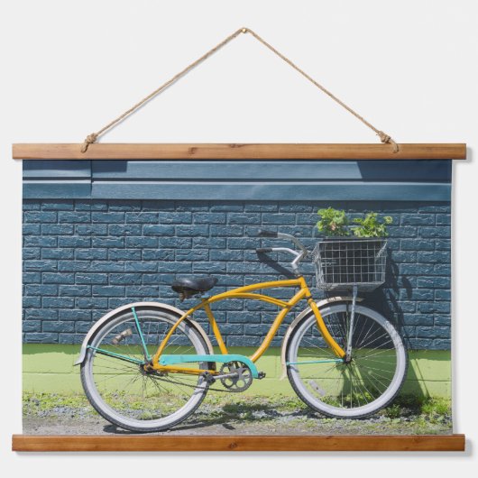 自転車素朴の壁 吊り下げ型タペストリー (正面)