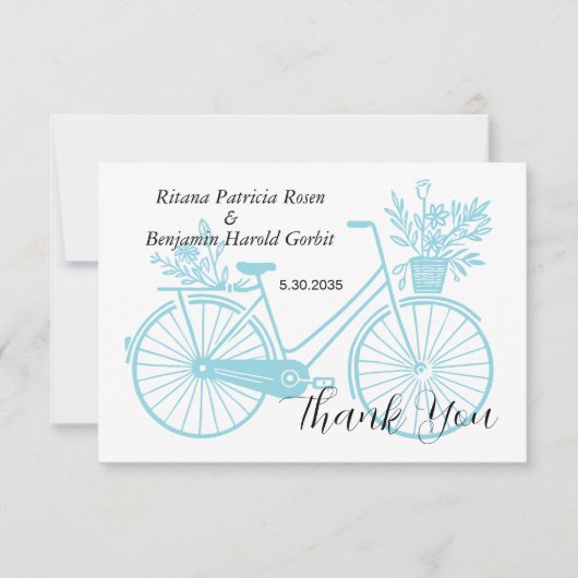 自転車結婚の サンキューカード (正面)