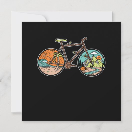 自転車自然森林山野外ギフト 招待状 (正面)