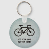 自転車自転車のサイクリスト、あなたのテキストの前後 キーホルダー (正面)
