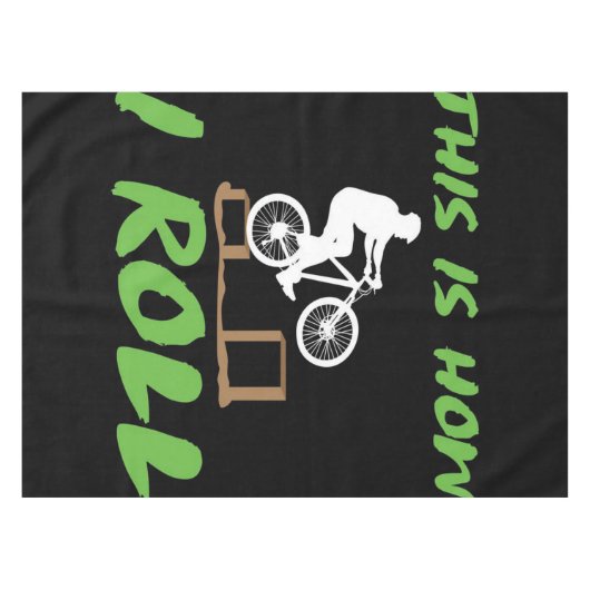 自転車自転車バイクもしくは自転車に乗る人-ユニークサイクリング愛好者ギフト テーブルクロス (正面(横))