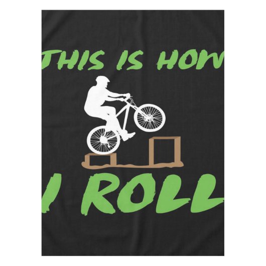 自転車自転車バイクもしくは自転車に乗る人-ユニークサイクリング愛好者ギフト テーブルクロス (正面)