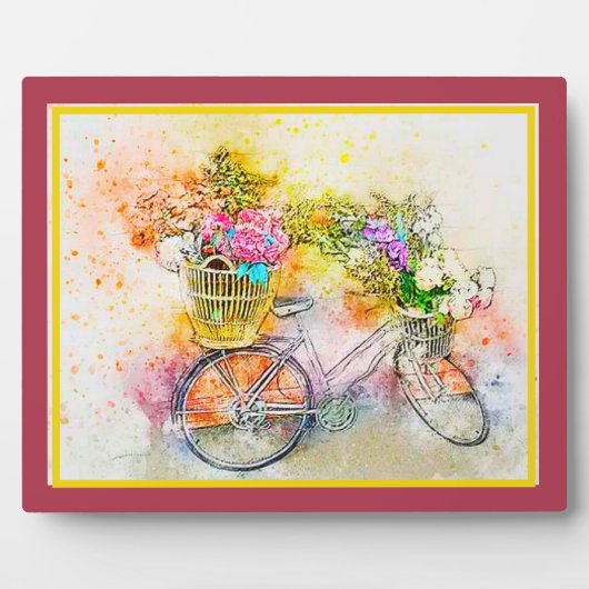 自転車花プラーク フォトプラーク (正面)