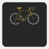 自転車解剖学かわいいサイクリングはライフギフト スクエアシール (正面)