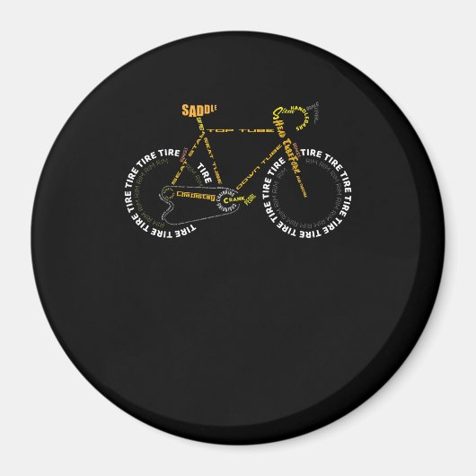自転車解剖学かわいいサイクリングはライフギフト マグネット (正面)