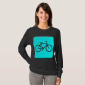 自転車記号 – シアン Tシャツ (正面フル)