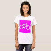 自転車記号 – マゼンタ Tシャツ (正面フル)