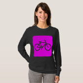自転車記号 – マゼンタ Tシャツ (正面フル)