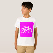 自転車記号 – マゼンタ Tシャツ (正面フル)