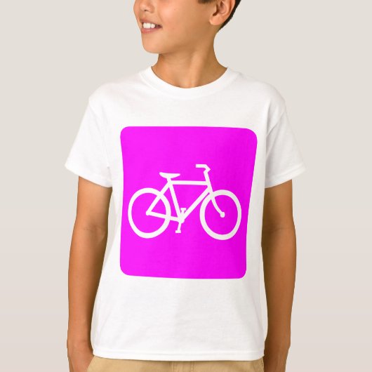 自転車記号 – マゼンタ Tシャツ (正面)