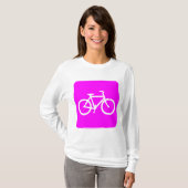 自転車記号 – マゼンタ Tシャツ (正面フル)