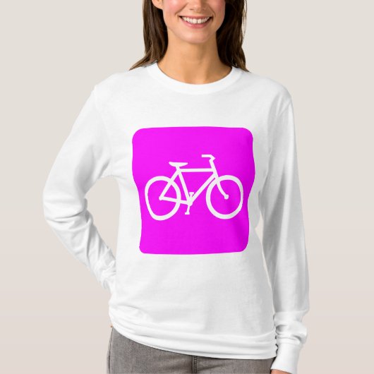 自転車記号 – マゼンタ Tシャツ (正面)