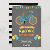 自転車誕生日の招待 招待状 (正面/裏面)