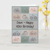 自転車誕生日カードマンオスボーイ カード (黄色い花)