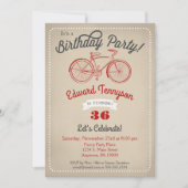 自転車誕生日招待状メンズボーイズヴィンテージ自転車 招待状 (正面)