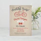 自転車誕生日招待状メンズボーイズヴィンテージ自転車 招待状 (スタンド正面)