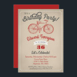 自転車誕生日招待状メンズボーイズヴィンテージ自転車 招待状<br><div class="desc">おもしろいヴィンテージの誕生日の招待状は、ヴィンテージニュートラルの背景に赤い自転車を特集。18日20日21日30日35日45日55日65日75日85日95日95日95日100日などマイルストーンの誕生日に最適…どんな年齢でも</div>