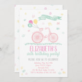 自転車誕生日招待状又は自転車イベント 招待状 (正面/裏面)