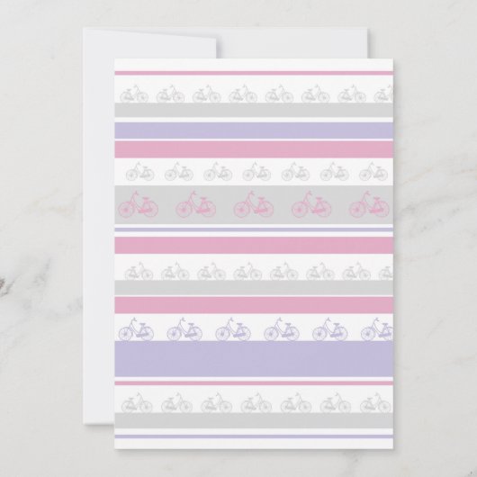 自転車誕生日自転車乗りパーティーピンクガールズ 招待状 (裏面)