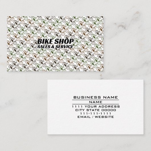 自転車販売自転車サイクリングショップ修理サービス 名刺 (正面/裏面)