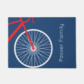 自転車赤と白 ドアマット (正面)