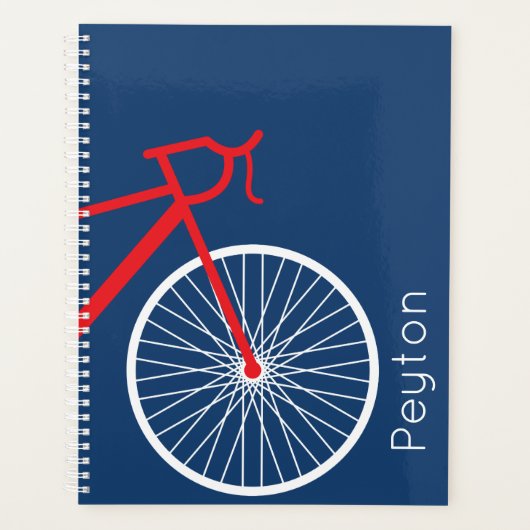 自転車赤と白 プランナー手帳 (正面)