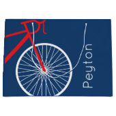 自転車赤と白 ラージペーパーバッグ (正面)