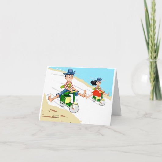 自転車走用バラ ノートカード (正面)