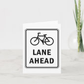 自転車車線前方サインサイクリング道路安全 カード (正面)