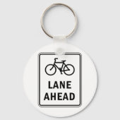 自転車車線前方サインサイクリング道路安全 キーホルダー (正面)