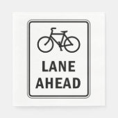 自転車車線前方サインサイクリング道路安全 スタンダードランチョンナプキン (正面)