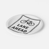 自転車車線前方サインサイクリング道路安全 ペーパープレート (アングル)