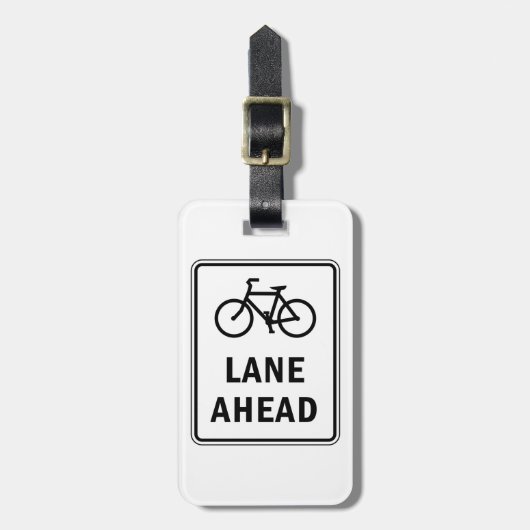 自転車車線前方サインサイクリング道路安全 ラゲッジタグ (正面縦)