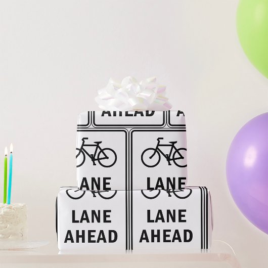 自転車車線前方サインサイクリング道路安全 ラッピングペーパー