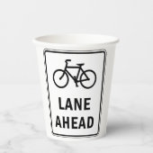 自転車車線前方サインサイクリング道路安全 紙コップ (正面)