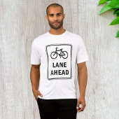 自転車車線前方サインサイクリング道路安全 Tシャツ