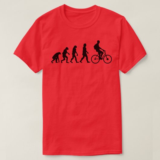 自転車運転進化 Tシャツ (デザイン正面)